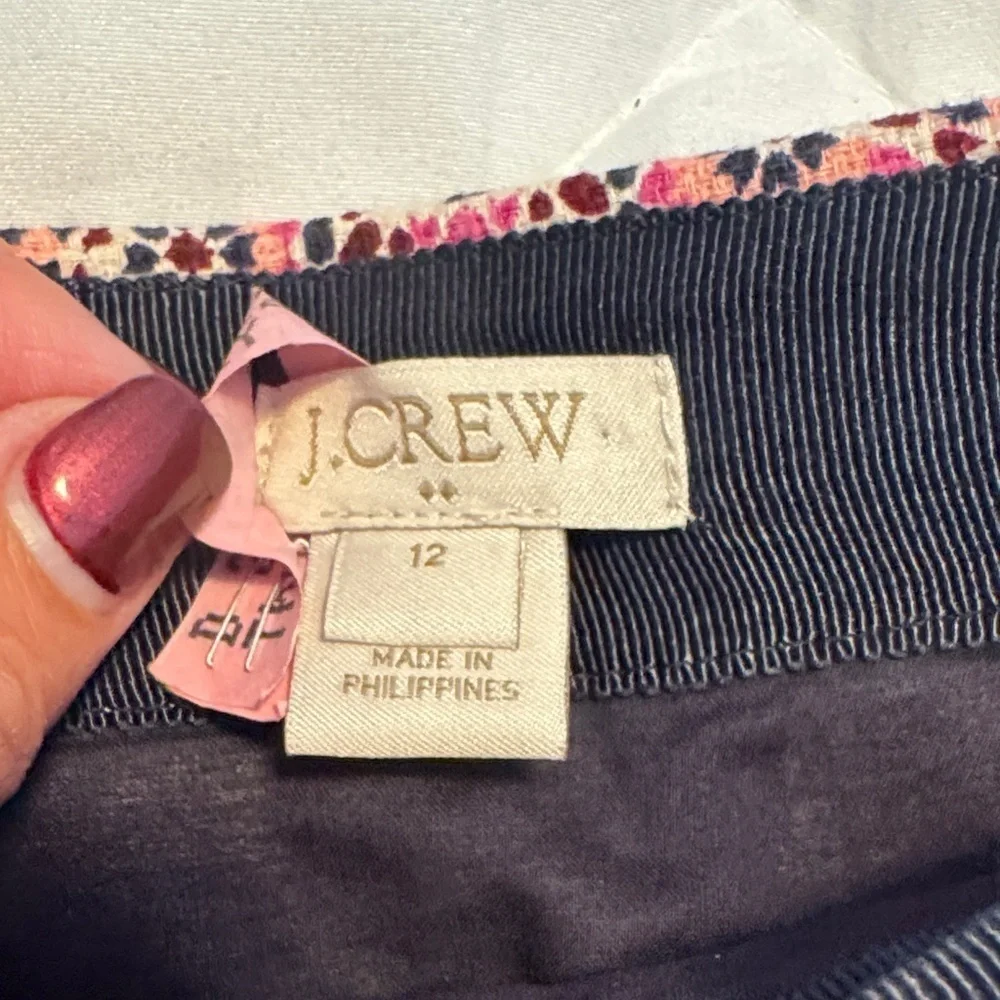 J. Crew Geometric Floral Mini Skirt - Pink and Black